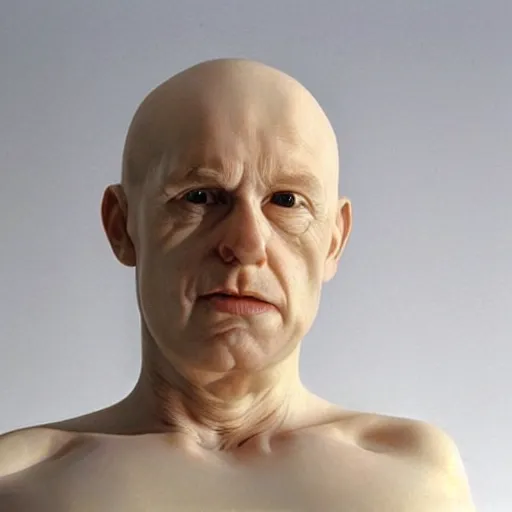 Prompt: good morning, a sculpture by ron mueck