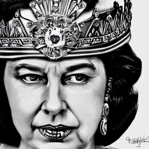 Image similar to The Queen Elizabeth II as wonder woman, portrait, photorealism, detailed, square