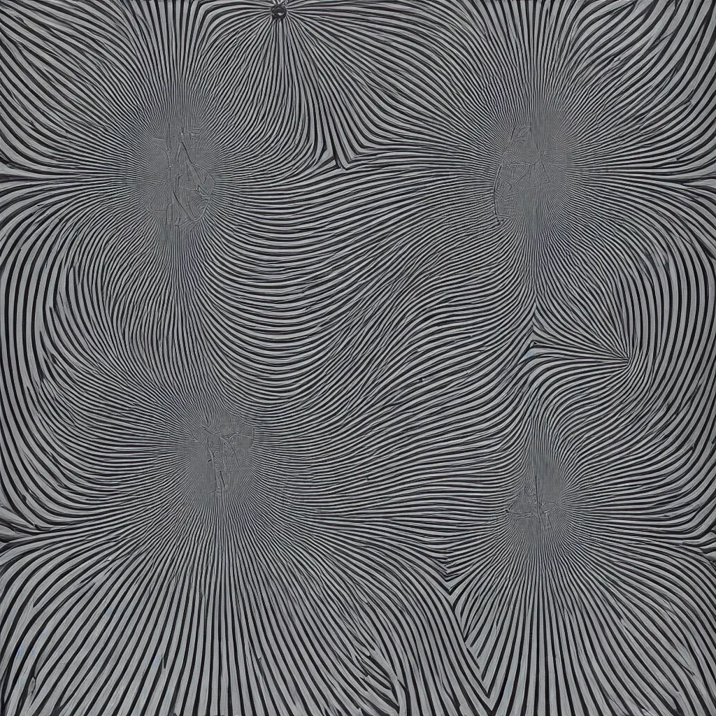 Image similar to religious painting of optical illusion apotheosis by victor vasarely, benoit b. mandelbrot, op art, illusion, 3 d, negative space