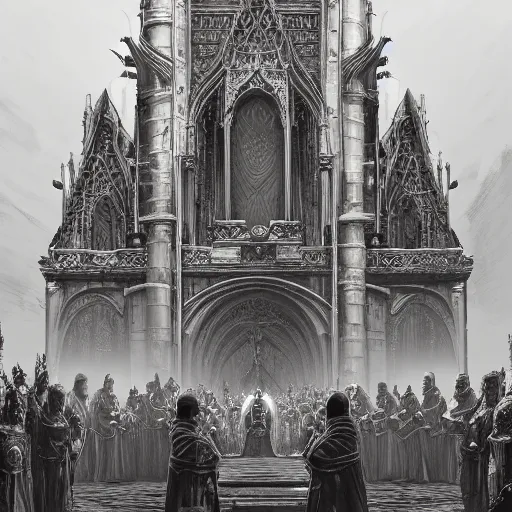 Prompt: coronation of medieval king, Dynamic lighting, cinematic, establishing shot, extremely high detail, foto realistic, cinematic lighting, pen and ink, intricate line drawings, post processed, concept art, artstation, matte painting, style by Raphael Lacoste, Eddie Mendoza