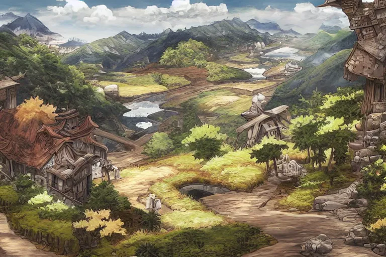 Image similar to mushoku tensei landscape art
