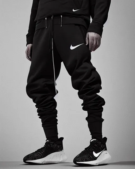 Image similar to Medium shot of Erolson Hugh wearing Nike ACG+Acronym P31-DS Pants in the style of greg rutkowski