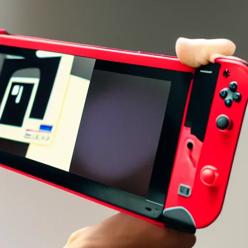 Image similar to nintendo switch with real hair arms and legs