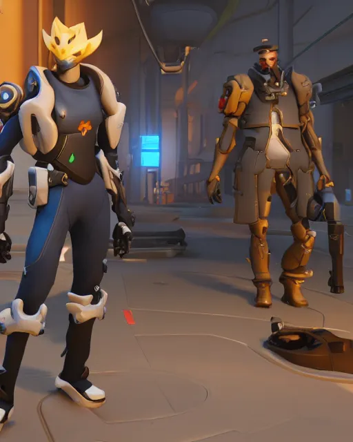 Image similar to tall skinny villain playable hero character in overwatch