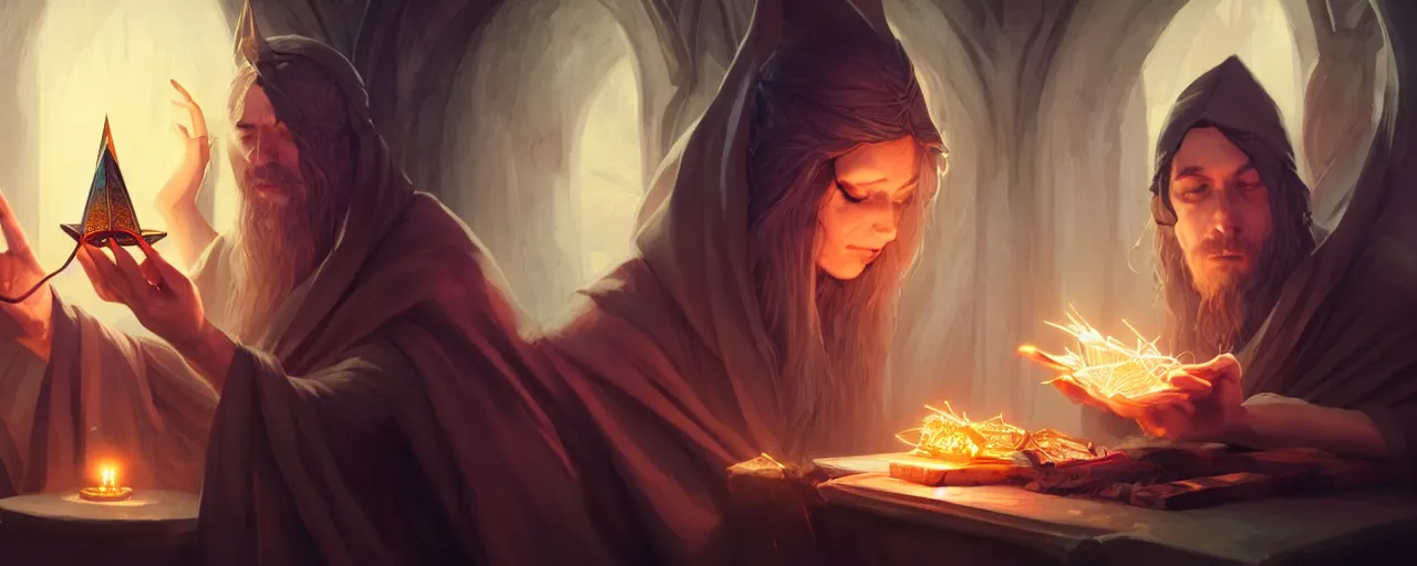 Image similar to a beautiful wizard performing magic rituals by magali villeneuve, artgerm, greg rutkowski, digital art, sharp focus, award winning, intrecate details, 4 k