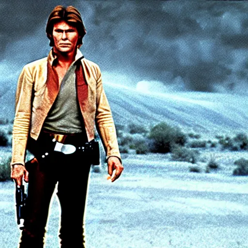 Prompt: Clint Eastwood as Han Solo in Star Wars 1977