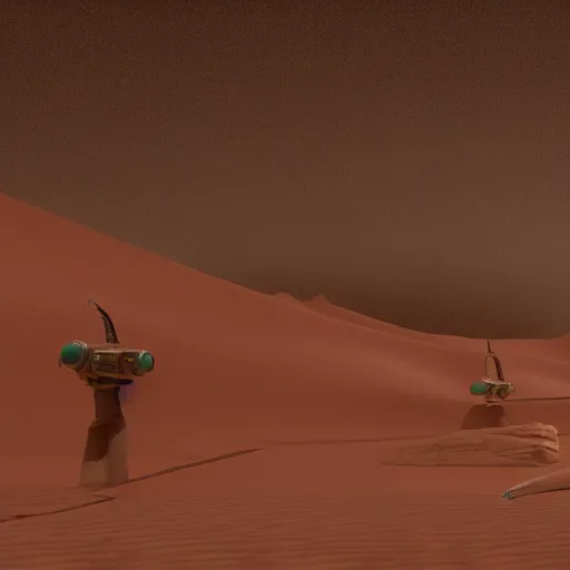 Prompt: dune, Sci fi setup, sandworms, 8k render