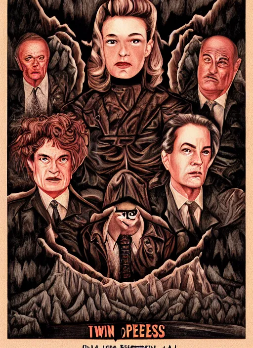 Prompt: Twin Peaks artwork by Robert Hunt