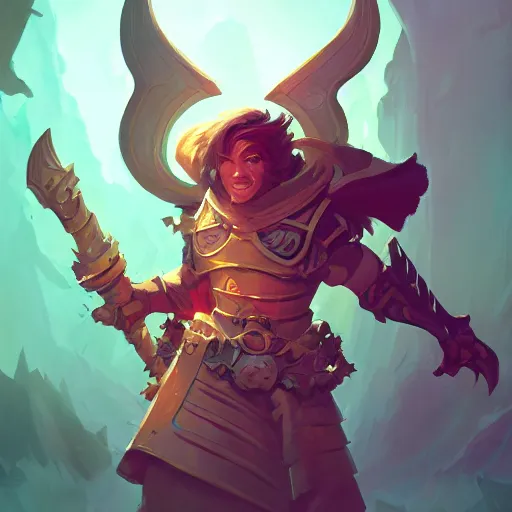 Image similar to portrait, dnd paladin, gloomhaven, dynamic lighting, gaudy colors, octane render aesthetic, matte painting concept art, official fanart behance hd artstation by jesper ejsing, by rhads and makoto shinkai and lois van baarle and ilya kuvshinov and rossdraws