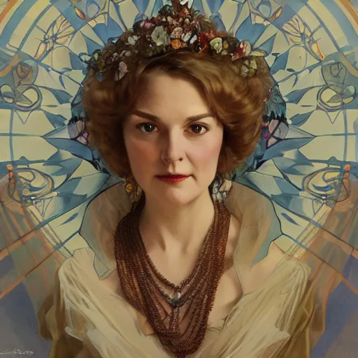 Image similar to amazing lifelike award winning pencil illustration of the duchess of Devonshire Debo Mitford trending on art station artgerm Greg rutkowski alphonse mucha cinematic