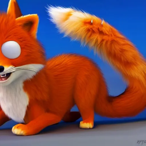Image similar to a furry fox fursona, pixar style