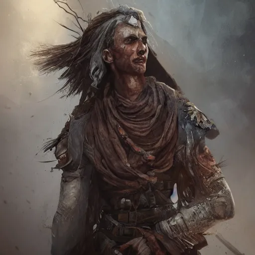 Image similar to Sickly diseased dying turkish warrior, portrait by Cedric Peyravernay, highly detailed, excellent composition, cinematic concept art, dramatic lighting, trending on ArtStation