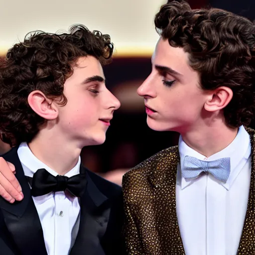 Image similar to timothee chalamet blowing a kiss to emily