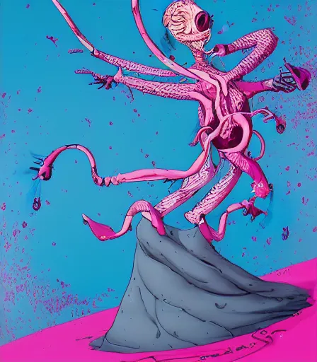 Image similar to My Dress Up Darling by Alex Pardee and Nekro and Petros Afshar, and James McDermott,unstirred paint, vivid color, cgsociety 4K