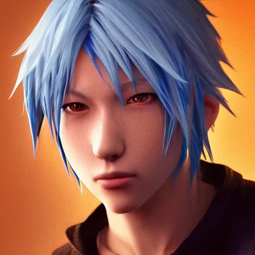 Image similar to photo realistic image of riku from kingdom hearts, stunning 3 d render inspired art by istvan sandorfi and greg rutkowski, perfect facial symmetry, realistic, highly detailed attributes and atmosphere, dim volumetric cinematic lighting,