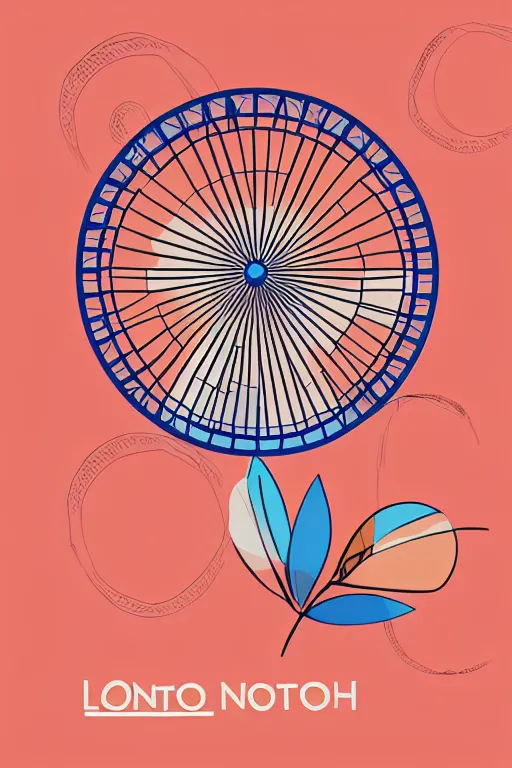 Prompt: minimalist boho style art of colorful london eye, illustration, vector art