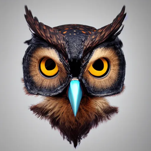 Image similar to a 3 d render of an owl mask, octane render, unreal engine, hyper realistic, detailed