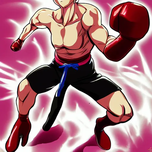 Golden-haired Anime Boxer Ready for Action