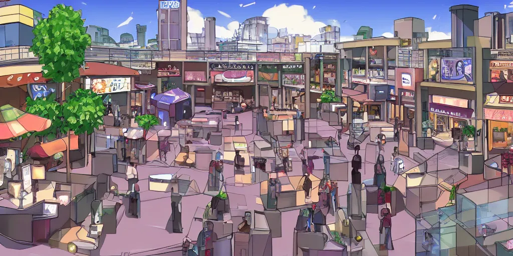 Image similar to mall background for a visual novel