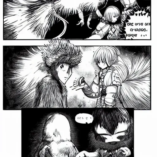 Prompt: a hamster in the manga Berserk