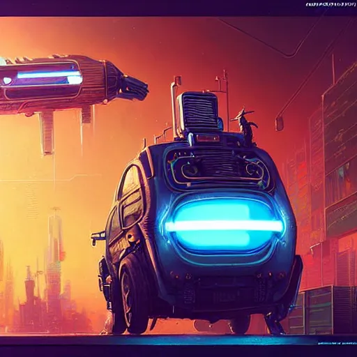 Image similar to a cyberpunk weinermobile, highly detailed epic, CG render digital painting artwork by Greg Rutkowski, John Berkey, Alexander Jansson, Kuvshinov, WLOP, Artgerm, trending on ArtStation, intricate artwork by Tooth Wu, Beeple. octane render, trending on artstation, greg rutkowski very coherent symmetrical artwork, bokeh, cinematic, hyper realism, high detail, octane render, vervia, 8k