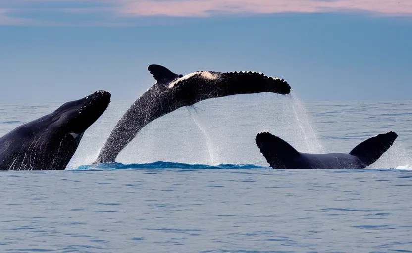 Image similar to whales jumping in sand dunes, photography