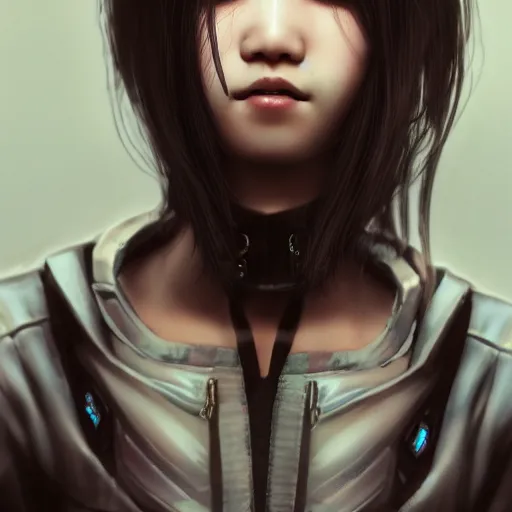 Image similar to detailed realistic korean female character cyberpunk, realistic, art, beautiful, 4K, artstation, detailed, punk, looking straight forward, realistic eyes