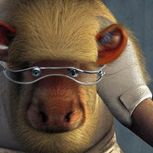 Prompt: gordon freeman - capybara - hybrid