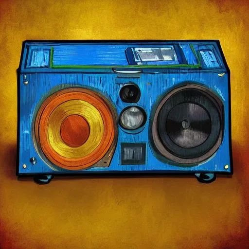 Prompt: a boom box by vincent van gogh, digital art, trending on artstation