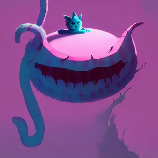 Image similar to cheshire cat, in the style of atey ghailan and james gilleard and goro fujita, exquisite lighting, art, very coherent, trending on artstation