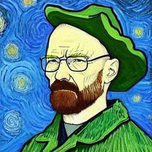 Image similar to walter white painted by Vincent van Gogh