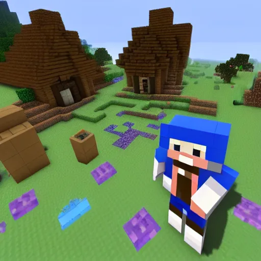 Image similar to a blue villager in minecraft