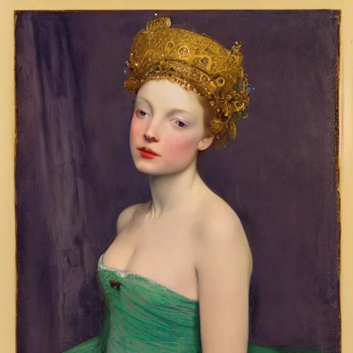 Image similar to a beautiful girl's face made of ivory and gold filigree, film still by edward hopper, by Pontormo, by klimt, pre-raphaelite. art noveau, art noveau, highly detailed, strong lights, liminal, eerie, Bright pastel colors