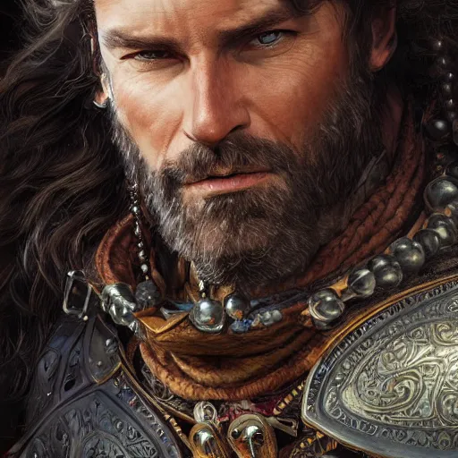 portrait of a ruggedly handsome paladin, soft hair, | Stable Diffusion ...