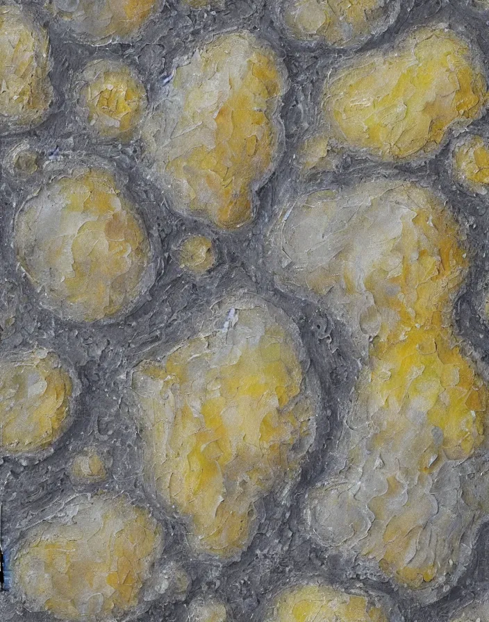 Prompt: texture of 3d high relief coral fluorite wall painted in the style of the old masters, colours grey,cream, Naples yellow, painterly, thick heavy impasto, expressive impressionist style, painted with a palette knife