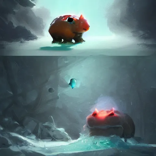 Prompt: Bulbasaur of ice, digital Art, Greg rutkowski, Trending artstation,cinematic