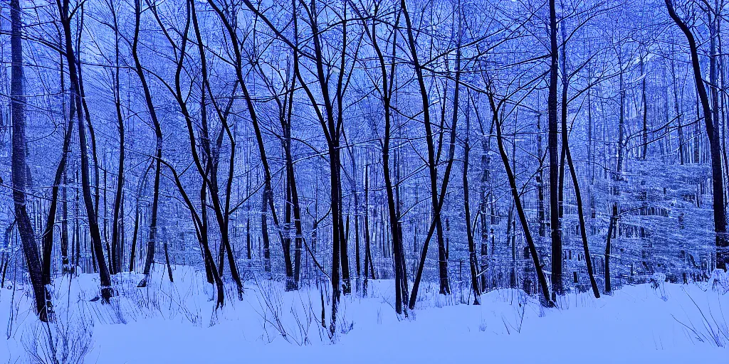 Image similar to a forest in winter moonnight by katayama bokuyo