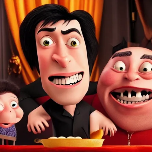 Image similar to Keanu Reeves in hotel Transylvania 4K detailed super realistic