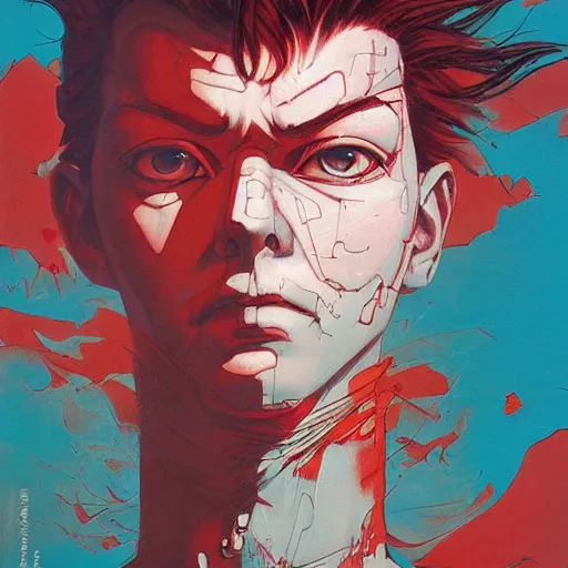 Image similar to prompt : soviet punk portrait soft light painted by james jean and katsuhiro otomo and erik jones, inspired by akira anime, smooth face feature, intricate oil painting, high detail illustration, sharp high detail, manga and anime 1 9 9 9