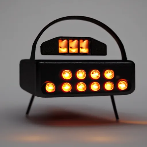 Image similar to tiny retro futuristic movie prop with led lights