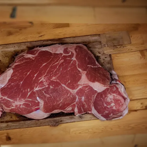 Prompt: an 8 k uhd digital photo of a zombie with crumpled on the bathroom floor showing meat over a pile of meat and tendon