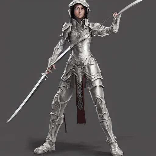 Prompt: a woman dressed in armor and holding a sword, concept art by senior character artist, polycount, fantasy art, polycount, concept art, zbrush