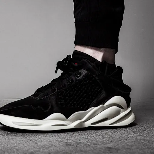 Image similar to product photography of cyberpunk hypebeast sneakers