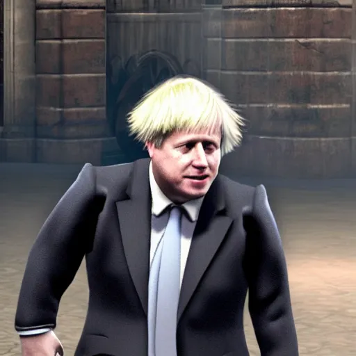 Image similar to Boris Johnson in playstation 1 game, lots of detail, ultra HD