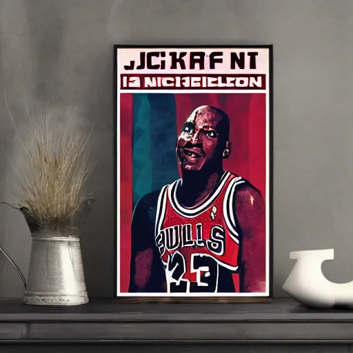 Prompt: Poster of Michael Jordan in space