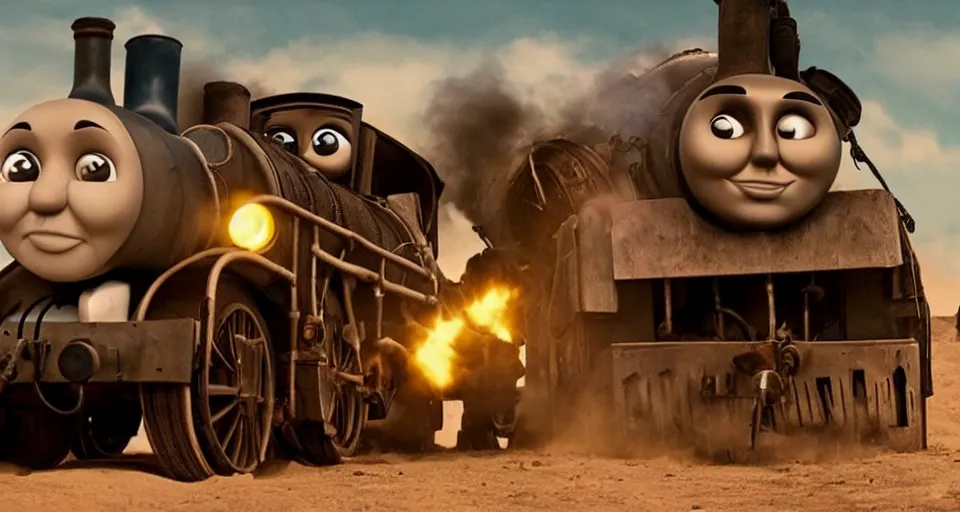 Image similar to Thomas the Tank Engine in MAD MAX: FURY ROAD