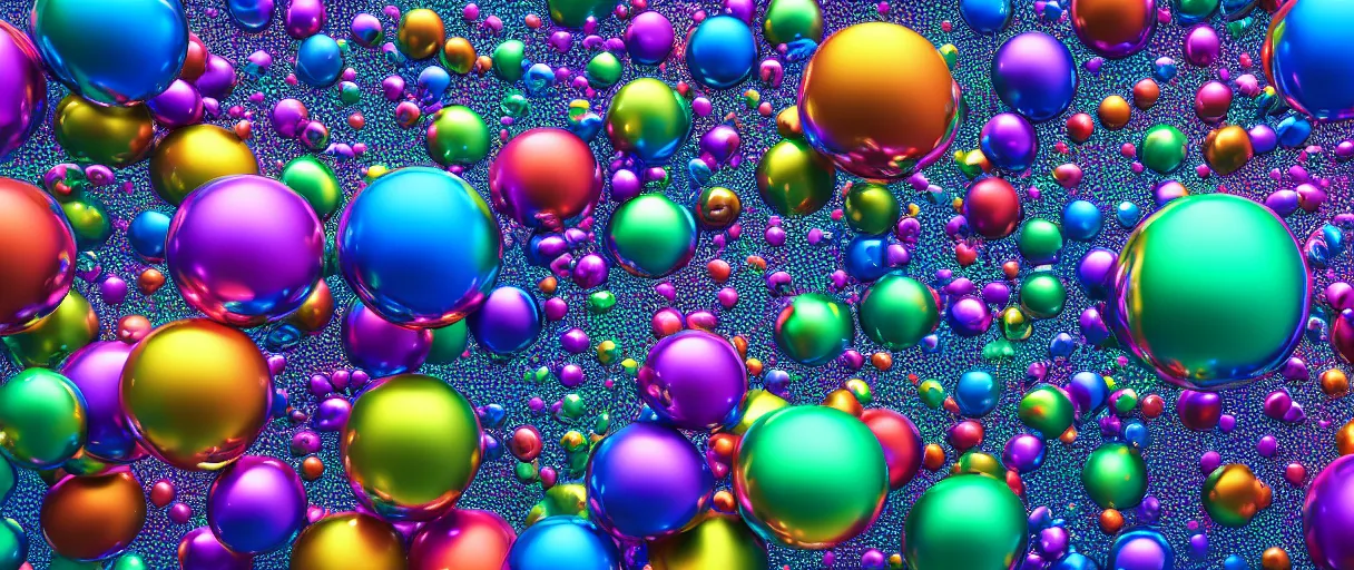 Prompt: surreal chrome rainbow bubbly liquid, 3 d octane render, reflective, raytracing, dynamic lighting, focus