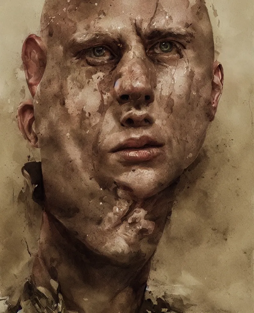 Prompt: Jarhead, a portrait by Sam Spratt