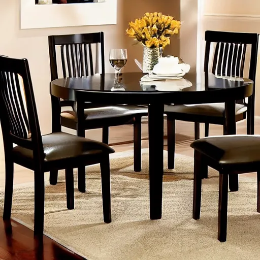 Prompt: i would flip and wonder, what kind of dining room set * defines * me as a person?