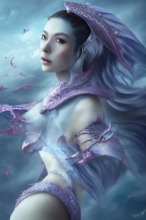 Image similar to air Dragon princess, digital art, 8k ,character ,realistic, portrait, hyperrealistic